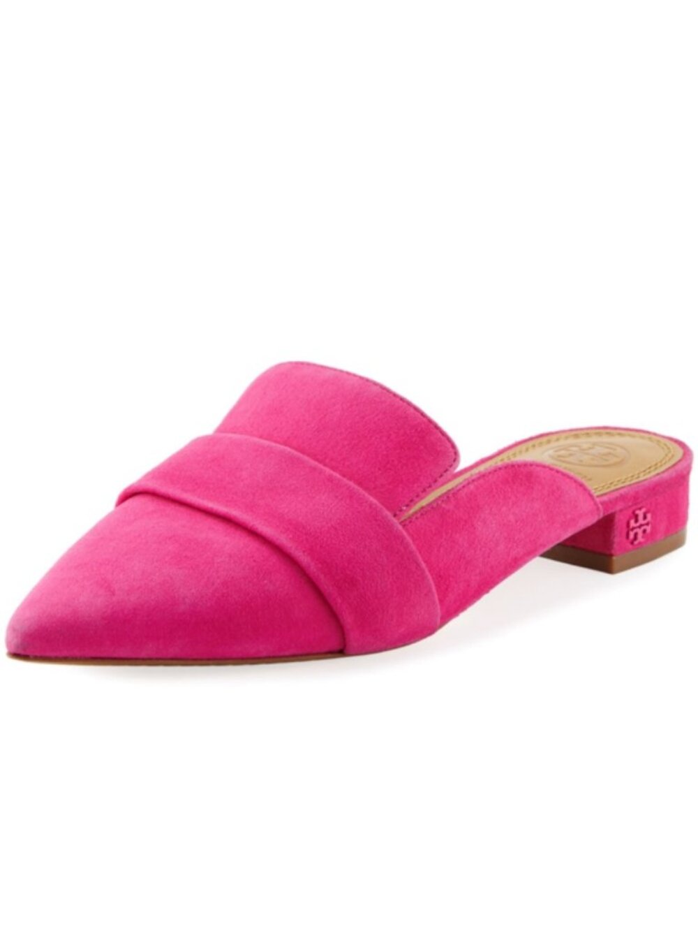 Tory Burch Rosalind Hot Pink Suede Pointed Toe Loafer Mules Slip On Women's 6